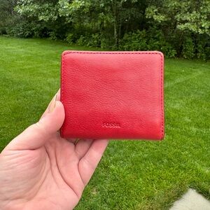 Fossil Cherry Red Leather Wallet